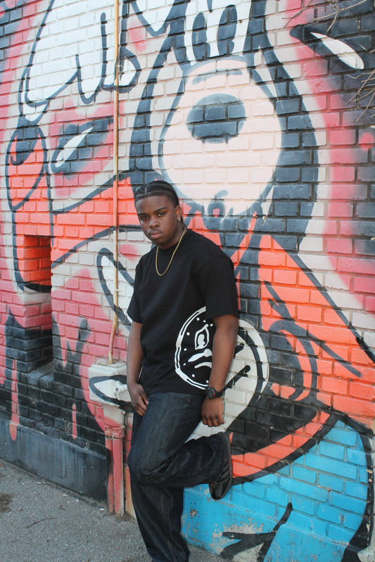 JUMBO CLOCK TEE *BLACK